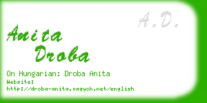 anita droba business card